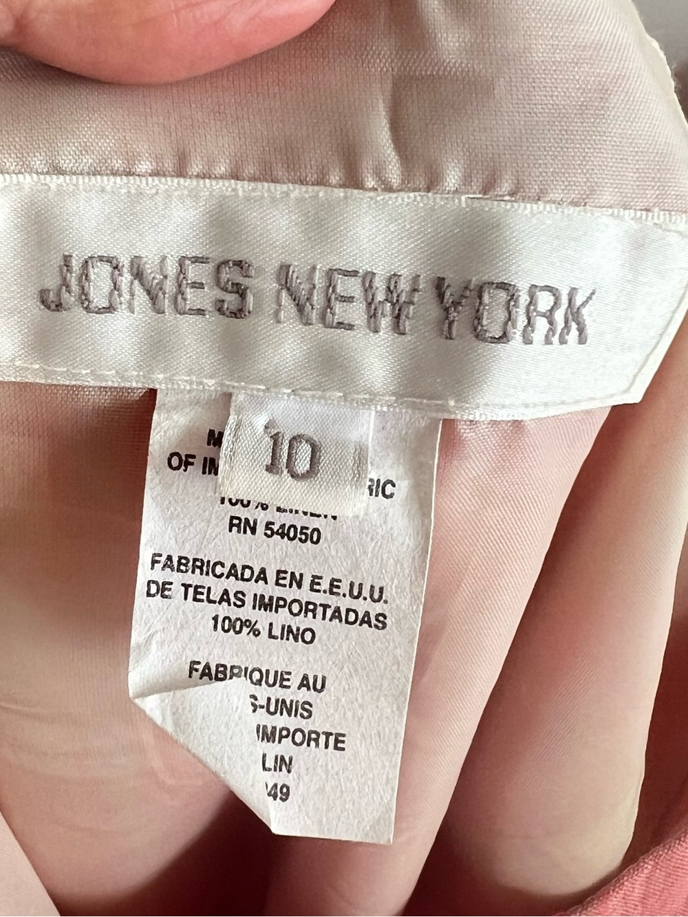 Vintage Jones New York linen pink plaid midi dress - Picture 8 of 10